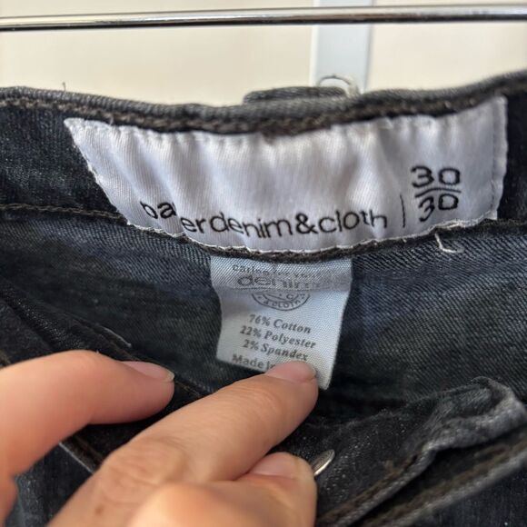 Men's Black Denim Jeans paper, denim & cloth size 30x30 skinny goth emo - Picture 3 of 8